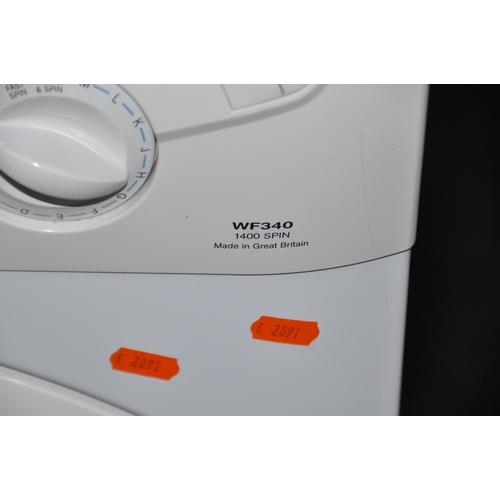 1101 - A HOTPOINT AQUARIUS WF340 1400 SPIN WASHING MACHINE, width 60cm x depth 55cm x height 85cm (conditio... 