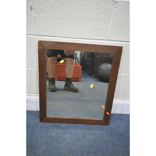 1213 - TWO OAK STANDARD LAMPS, with fabric shades, a Georgian oak chair, and a mirror (condition report: br... 