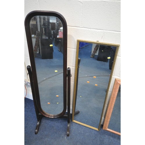 1322 - A SELECTION OF VARIOUS MIRRORS, to include a rectangular gilt frame bevelled edge wall mirror, a gil... 