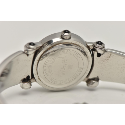 54 - A 'GIVENCHY' LADYS WRISTWATCH, quartz movement, round dial signed 'Givenchy' fitted with a white met... 