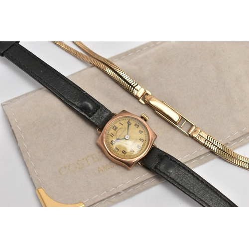 62 - A 9CT GOLD ROLEX WRISTWATCH, hand wound movement, round dial signed 'H.L Brown & Sons Ltd London Rol... 