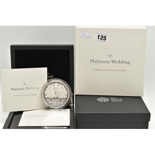 125 - THE ROYAL MINT PLATINUM WEDDING 2017 FIVE OUNCE SILVER PROOF COIN £10, denomination 999 Ag, 156.295 ... 