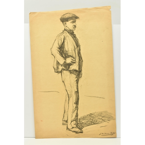 312 - JOSEPH MILNER KITE (1862-1946) A SKETCH OF A MALE FIGURE. the full length study depicts a male figur... 