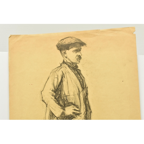 312 - JOSEPH MILNER KITE (1862-1946) A SKETCH OF A MALE FIGURE. the full length study depicts a male figur... 