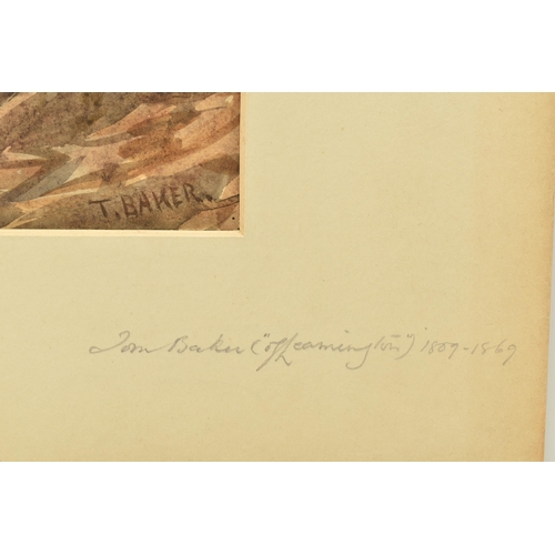 324 - THOMAS BAKER OF LEAMINGTON (1809-1869) A RIVER LANDSCAPE, the rocky banks lined with trees, signed b... 