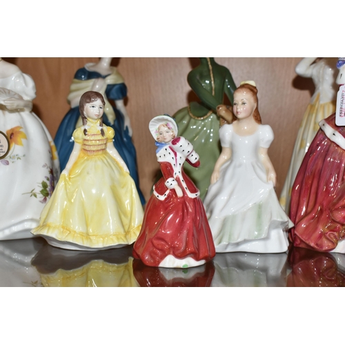 333 - EIGHT ROYAL DOULTON LADY FIGURES AND A ROYAL WORCESTER LADY, comprising 'Susannah' HN4221, 'Grace' H... 