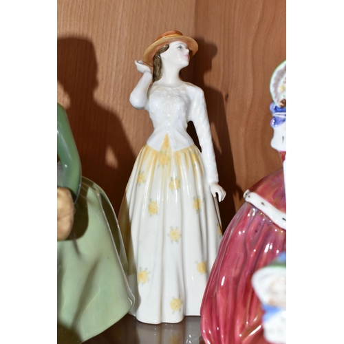 333 - EIGHT ROYAL DOULTON LADY FIGURES AND A ROYAL WORCESTER LADY, comprising 'Susannah' HN4221, 'Grace' H... 