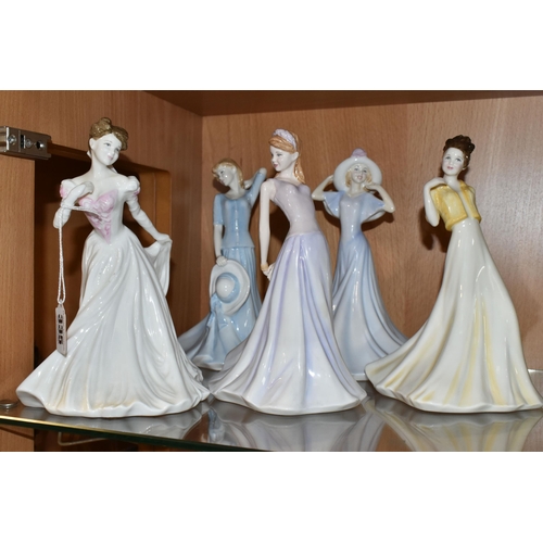 335 - FIVE ROYAL DOULTON CLASSICS LADY FIGURES, comprising 'The Bride' HN4324 and four 'Chelsea' figures '... 