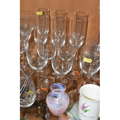 348 - A SUITE OF BOXED CAITHNESS 'DIANE' DRINKING GLASSES AND OTHER BOXED AND LOOSE CAITHNESS GLASSWARE, E... 