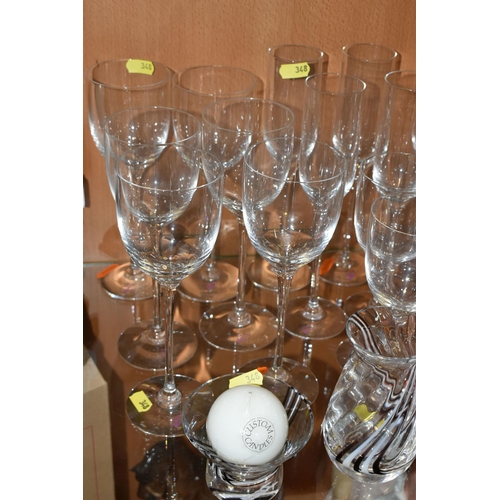 348 - A SUITE OF BOXED CAITHNESS 'DIANE' DRINKING GLASSES AND OTHER BOXED AND LOOSE CAITHNESS GLASSWARE, E... 