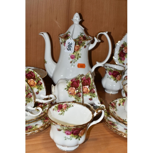 365 - A GROUP OF ROYAL ALBERT 'OLD COUNTRY ROSES' PATTERN COFFEE AND TEAWARE, comprising a coffee pot, cak... 