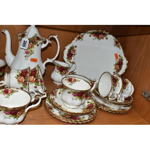 365 - A GROUP OF ROYAL ALBERT 'OLD COUNTRY ROSES' PATTERN COFFEE AND TEAWARE, comprising a coffee pot, cak... 