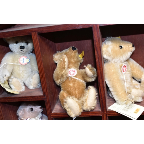 368 - A STEIFF `HISTORIC STEIFF MINIATURES` DISPLAY CASE CONTAINING TEN MINIATURE STEIFF BEARS, comprising... 