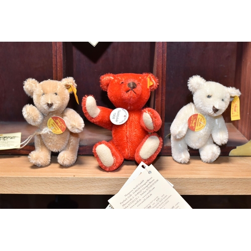 368 - A STEIFF `HISTORIC STEIFF MINIATURES` DISPLAY CASE CONTAINING TEN MINIATURE STEIFF BEARS, comprising... 