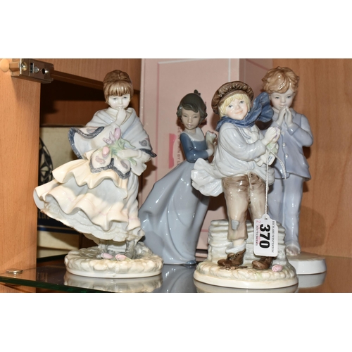 370 - TWO COALPORT LIMITED EDITION FIGURE, A ROYAL WORCESTER LIMITED EDITION FIGURE AND A BOXED NAO FIGURE... 