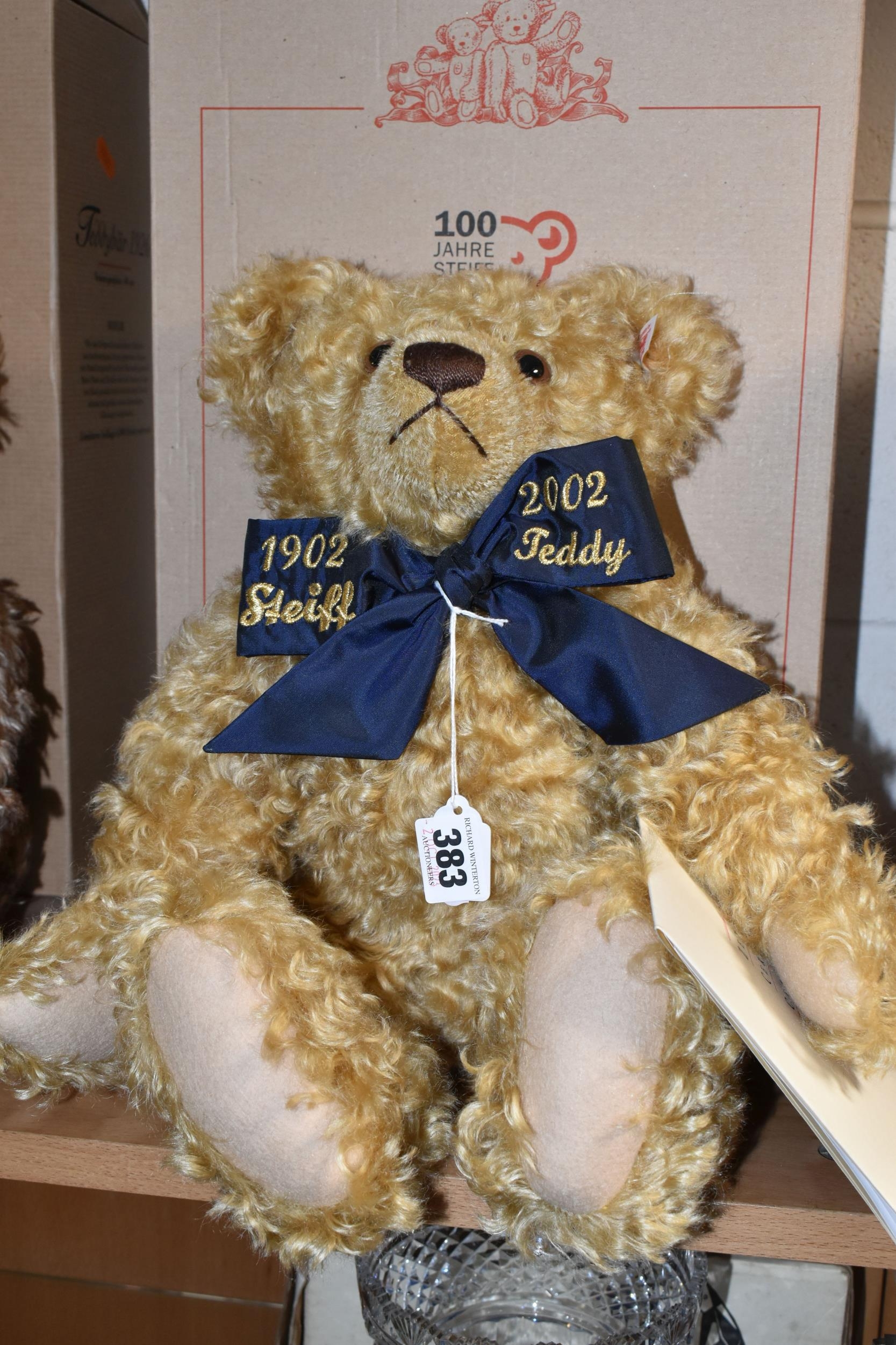 Sold at Auction: Replica 1902 Richard Steiff teddy bear with box