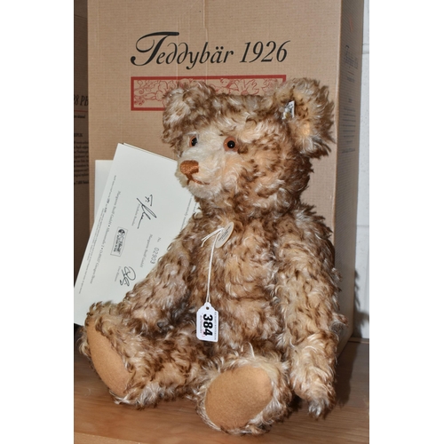 384 - A BOXED STEIFF REPLICA BEAR, Teddy Bear 1926, brown tipped fur, limited edition 02903/5000, white ea... 