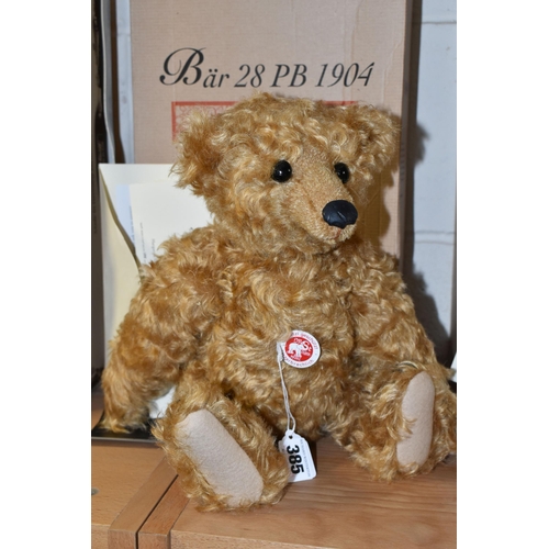 385 - A BOXED LIMITED EDITION STEIFF REPLICA  BEAR, Bear 28 PB 1904, No.01017/7000, height 28cm seated, sh... 