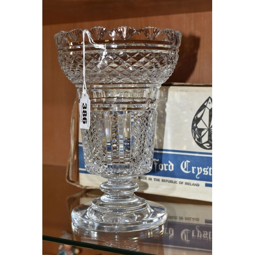 386 - A BOXED WATERFORD CRYSTAL 'HIBERNIAN' PATTERN  VASE, 61423-ND 227, height 21.5cm (1) (Condition Repo... 