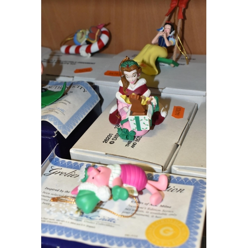 396 - A GROUP OF TWENTY BOXED DISNEY CHARACTER 'CHRISTMAS MAGIC' TREE DECORATIONS, Simba, Scrooge, Winnie ... 