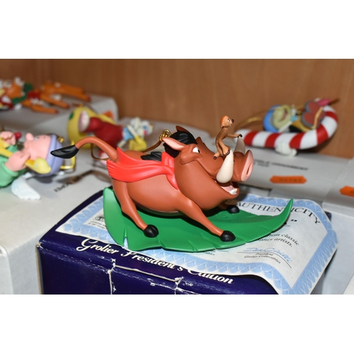 396 - A GROUP OF TWENTY BOXED DISNEY CHARACTER 'CHRISTMAS MAGIC' TREE DECORATIONS, Simba, Scrooge, Winnie ... 