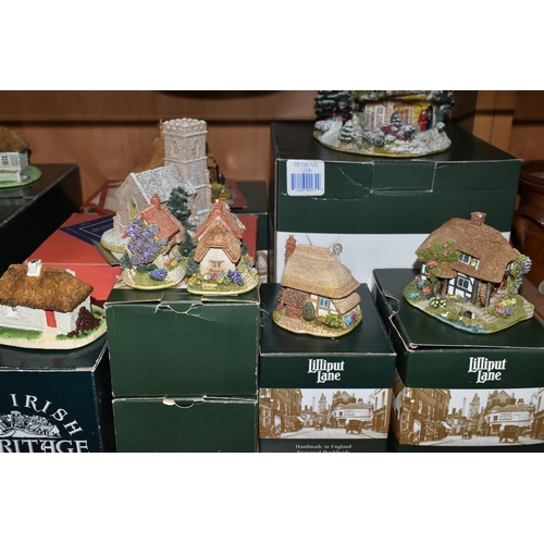 398 - A COLLECTION OF BOXED LILLIPUT LANE AND THE IRISH COLLECTION SCULPTURES, comprising seven Lilliput L... 