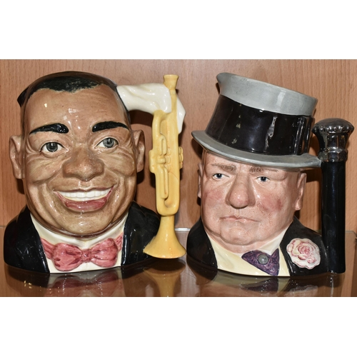 403 - FIVE ROYAL DOULTON CHARACTER JUGS, comprising D6710 'Groucho', D6708 'Jimmy Durante', D6707 'Louis A... 