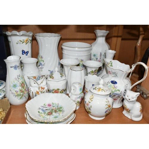 413 - A COLLECTION OF AYNSLEY GIFTWARE, comprising 'Wild Tudor' and 'Cottage Garden' pattern vases, posy v... 