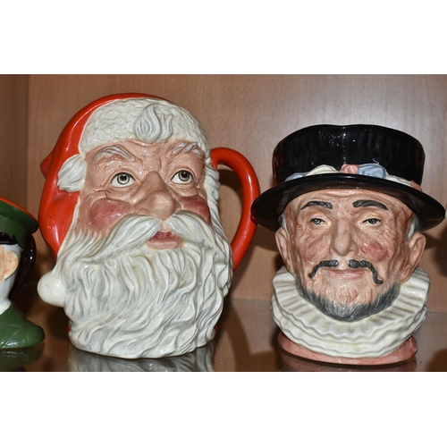 419 - SEVEN ROYAL DOULTON CHARACTER JUGS, comprising D6759 Pearly Queen, D6744 The London Bobby, Winston C... 