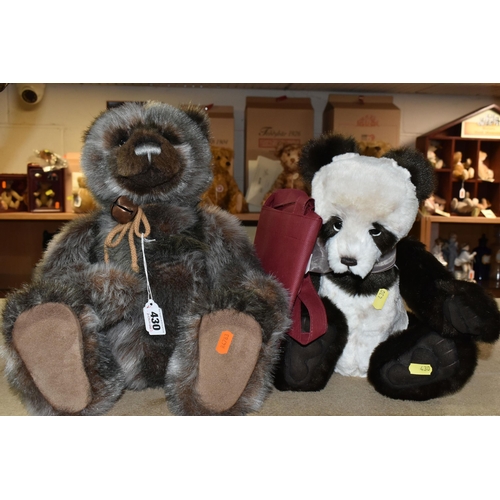 430 - TWO CHARLIE BEARS, comprising number CB161676 Esme Panda 2016 designed by Isabelle Lee, a brown and ... 