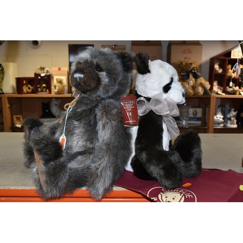 430 - TWO CHARLIE BEARS, comprising number CB161676 Esme Panda 2016 designed by Isabelle Lee, a brown and ... 