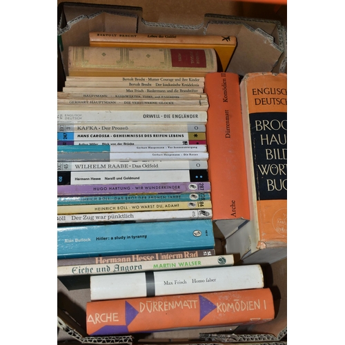 435 - THREE BOXES OF BOOKS containing approximately eighty-five miscellaneous titles in hardback and paper... 