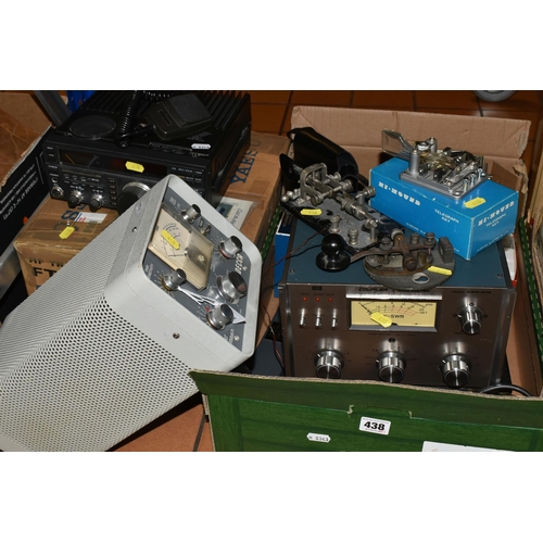 438 - ONE BOX OF C.B RADIOS AND C.B RADIO EQUIPMENT, to include a boxed  Japanese Yaesu HF receiver FT-890... 