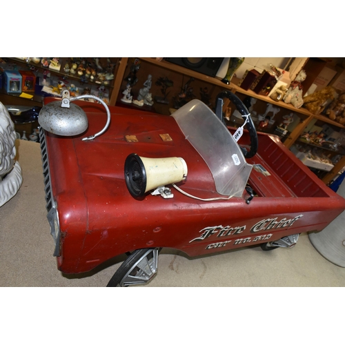 440 - AN AMF FIRE CHIEF PEDAL CAR, metal repainted body,  Fire Chief car No.512 painted on the side, regis... 