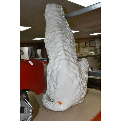 441 - A LARGE CERAMIC BORZOI DOG FIGURE, height 72cm (1) (Condition Report: some visible crazing)