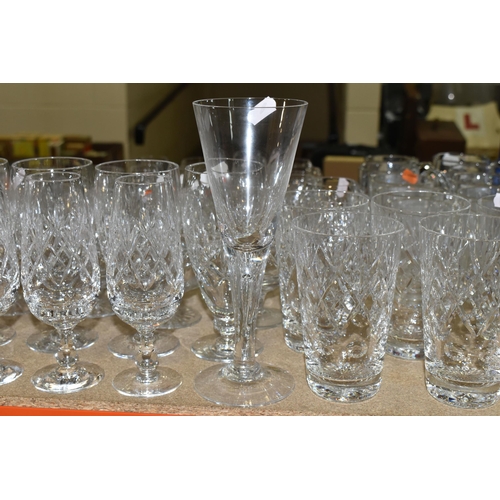 443 - A SUITE OF WEBB CORBETT/ROYAL DOULTON 'GEORGIAN' PATTERN CUT CRYSTAL, comprising twelve white wine g... 