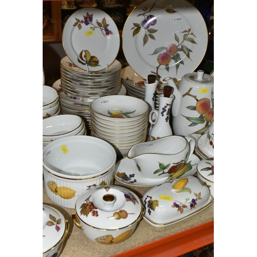 444 - A QUANTITY OF ROYAL WORCESTER 'EVESHAM' PATTERN OVEN TO TABLEWARE, comprising three graduated covere... 