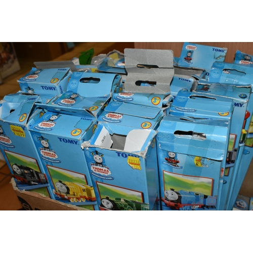 450 - SEVEN BOXES AND LOOSE TOMY THOMAS THE TANK ENGINE TOY RAILWAY, ETC, to include a box of boxed trains... 