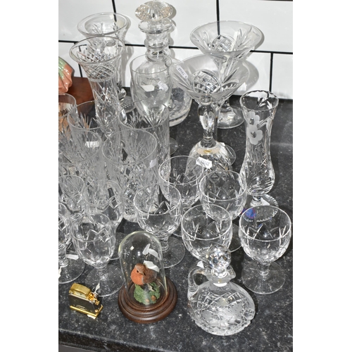 453 - A GROUP OF GLASS, CERAMICS AND METAL WARES, to include a selection of pressed and cut glass wares: a... 