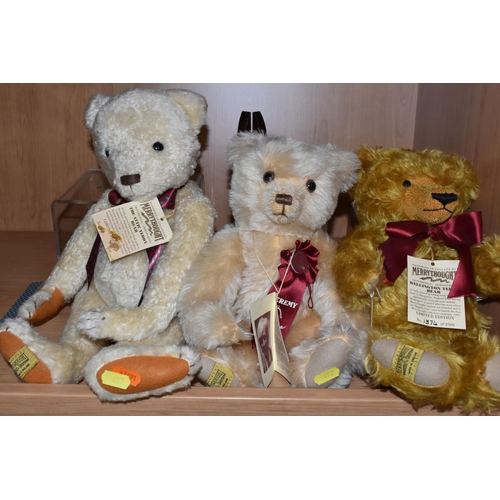 457 - THREE LIMITED EDITION MERRYTHOUGHT TEDDY BEARS, comprising Wellington Teddy Bear no 1374/2500, fully... 