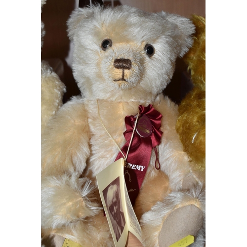 457 - THREE LIMITED EDITION MERRYTHOUGHT TEDDY BEARS, comprising Wellington Teddy Bear no 1374/2500, fully... 