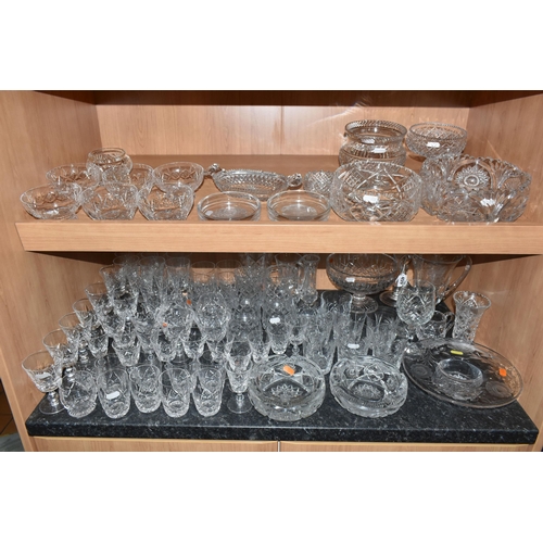 459 - A QUANTITY OF CUT GLASS WARES, to include a part suite of Stuart Crystal Glengarry glasses: fourteen... 