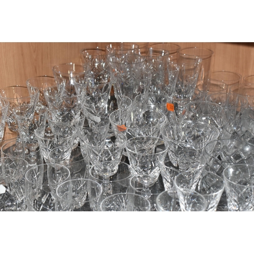 459 - A QUANTITY OF CUT GLASS WARES, to include a part suite of Stuart Crystal Glengarry glasses: fourteen... 