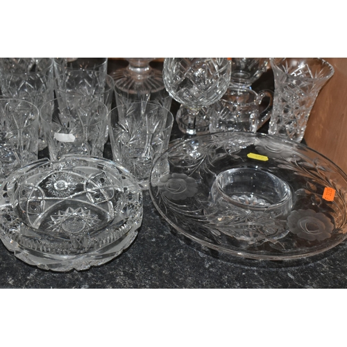 459 - A QUANTITY OF CUT GLASS WARES, to include a part suite of Stuart Crystal Glengarry glasses: fourteen... 