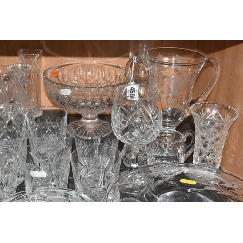 459 - A QUANTITY OF CUT GLASS WARES, to include a part suite of Stuart Crystal Glengarry glasses: fourteen... 