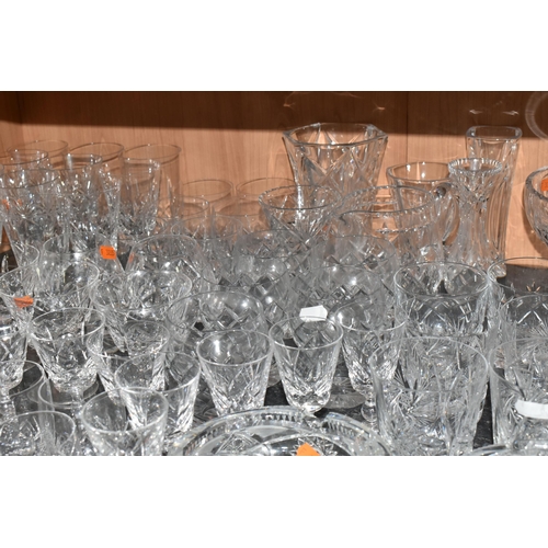 459 - A QUANTITY OF CUT GLASS WARES, to include a part suite of Stuart Crystal Glengarry glasses: fourteen... 