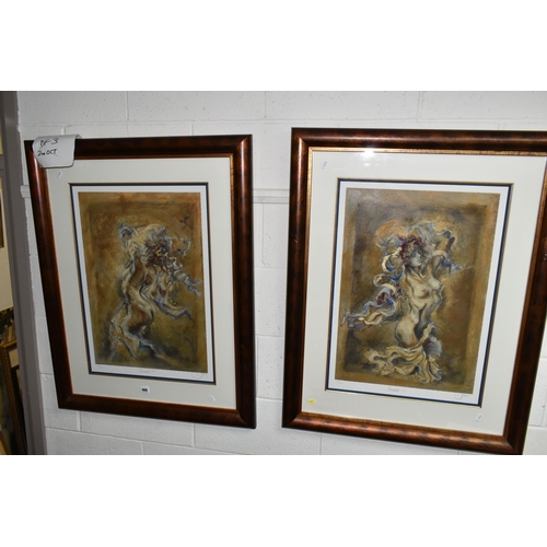 466 - JOY KIRTON SMITH (CONTEMPORARY) 'CASSANDRA I & II', two limited edition prints, each depicting a nud... 