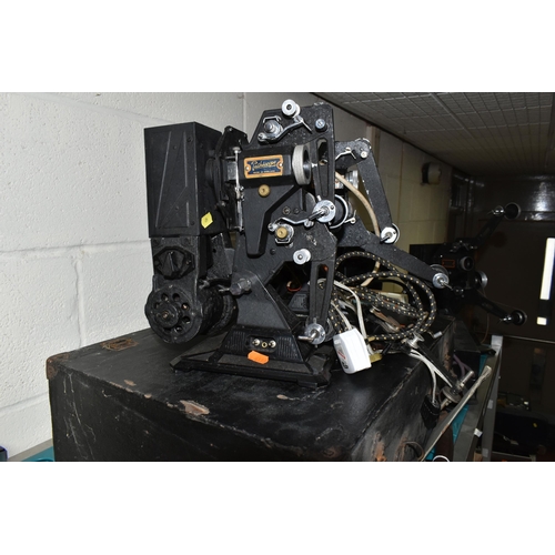 495 - FIVE VINTAGE PATHESCOPE CINE PROJECTORS, one has a 9.5mm reel attached, they may all be 9.5mm, for s... 