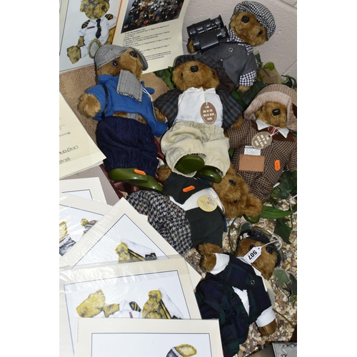 507 - A QUANTITY OF WELLY BEARS AND BEARS IN THE PARK, six bears by Laura Grant Originals, some with certi... 