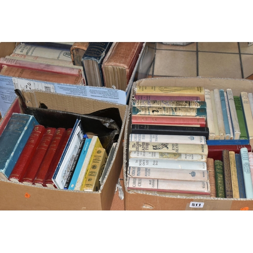 511 - THREE BOXES OF BOOKS containing approximately fifty-five miscellaneous titles, mostly in hardback fo... 